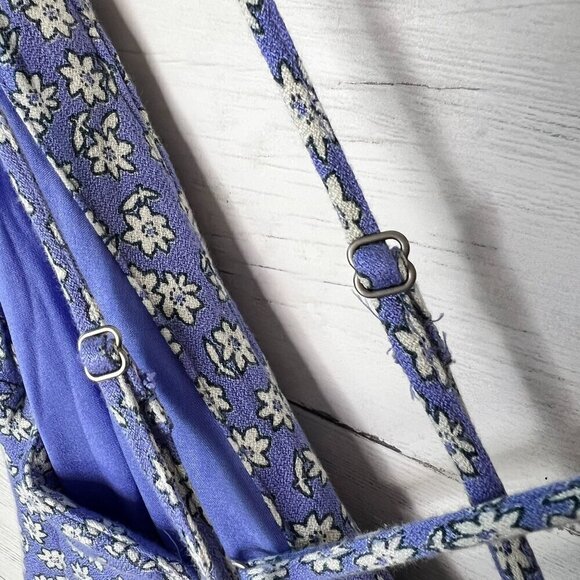Abercrombie & Fitch Jumpsuit Womens SZ XXS Blue & White Floral Ditsy Cottagecore - Picture 13 of 16